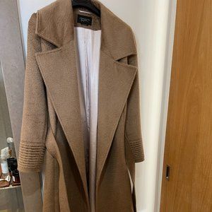 Sentaler Suri Alpaca Long Notched Collar Wrap Coat - Camel